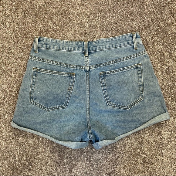 Petal & Pup Women’s Blue Denim Shorts High Rise Stretch Cuffed Mid Length Size S - Picture 6 of 12